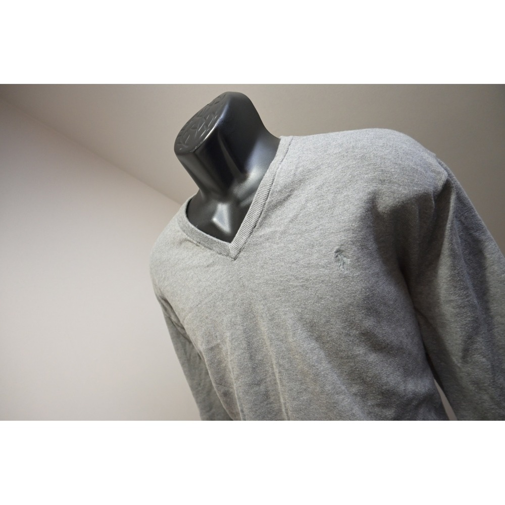 Polo Ralph Lauren Sweater‎ Mens XXL Grey Pima Cotton V-Neck Logo Excellent